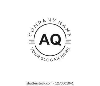 AQ A Q Initial logo letter with minimalist concept vector