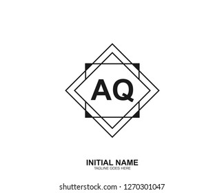 AQ A Q Initial logo letter with minimalist concept vector