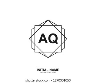 AQ A Q Initial logo letter with minimalist concept vector