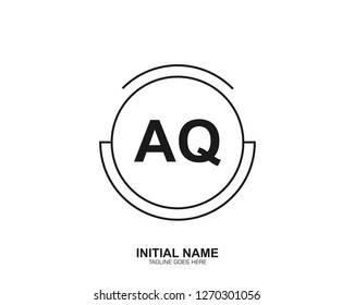 AQ A Q Initial logo letter with minimalist concept vector