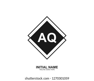 AQ A Q Initial logo letter with minimalist concept vector