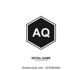AQ A Q Initial logo letter with minimalist concept vector