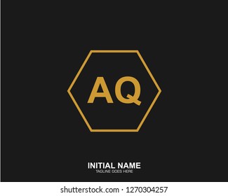 AQ A Q Initial logo letter with minimalist concept vector