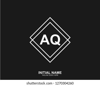 AQ A Q Initial logo letter with minimalist concept vector
