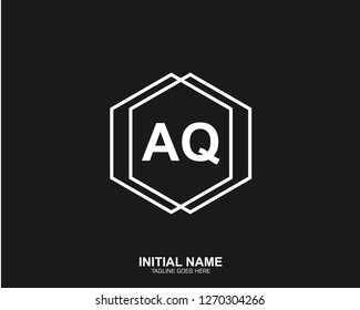 AQ A Q Initial logo letter with minimalist concept vector