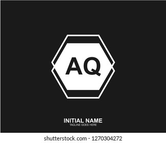 AQ A Q Initial logo letter with minimalist concept vector