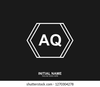 AQ A Q Initial logo letter with minimalist concept vector