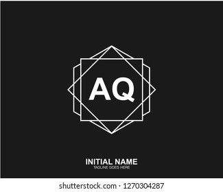 AQ A Q Initial logo letter with minimalist concept vector