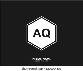 AQ A Q Initial logo letter with minimalist concept vector