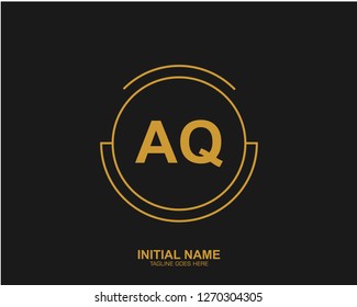 AQ A Q Initial logo letter with minimalist concept vector