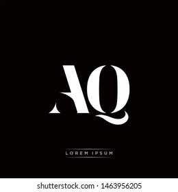 AQ A Q Logo Monogram with Black and White Colors