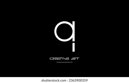 Logo-Monogramm für abstrakte Buchstaben AQ, QA, A, Q