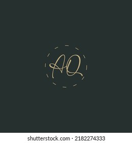 AQ or QA Abstract initial monogram letter alphabet logo