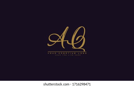 Plantilla de monograma del logotipo del vector abstracto de QA de AQ