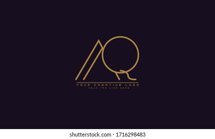 Plantilla de monograma del logotipo del vector abstracto de QA de AQ