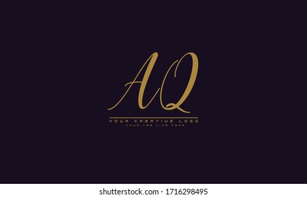 AQ QA abstract vector logo monogram template