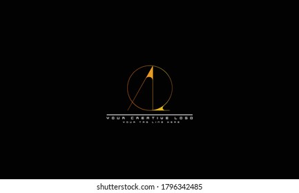 AQ QA abstract vector logo monogram template