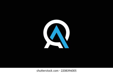 Diseño de logotipo de carta QA con tipografía moderna creativa