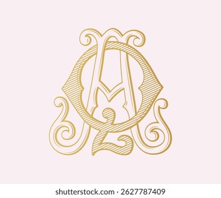 AQ, QA, logo AQ ,Letter AQ ,  Monogram AQ , Wedding Monogram, Wedding Logo, Logo Design , Monogram Vintage