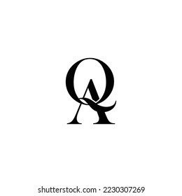 AQ o QA logotipo con letras iniciales en monograma de lujo