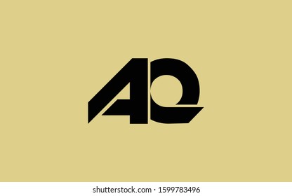 AQ or QA and A or Q Uppercase Letter Initial Logo Design Template Vector Illustration