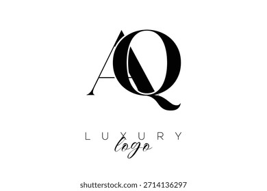 Logotipo de tipografía de monograma de letra AQ Serif para una identidad de marca de Premium elegante
