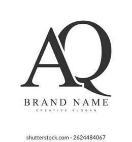 AQ trendy logotype template. Initial letter a and q classic font style. Creative logo for company name or identity. Vector illustration.