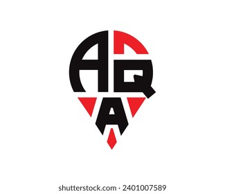 AQA letter location shape logo design. AQA letter location logo simple design