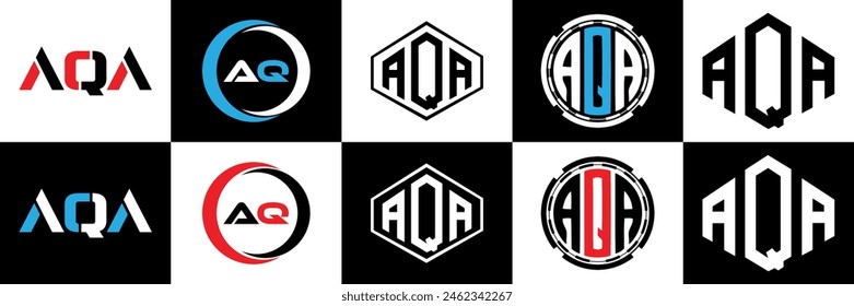 AQA letter location shape logo design. AQA letter location logo simple design