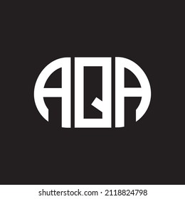 Diseño del logo de la carta AQA sobre fondo negro. AQA 
concepto del logotipo de la carta de iniciales creativas. Diseño de cartas AQA.