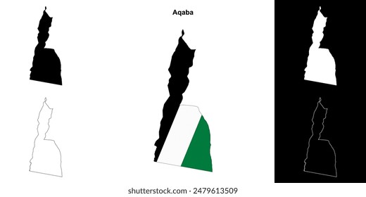 Aqaba Governorate Outline Karte gesetzt