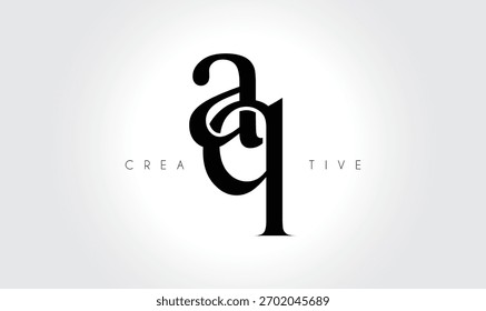 AQaq Elegant Serif Monogram Logo - Luxuriöses typografisches Kleinbuchstaben-Zeichen für modernes Branding