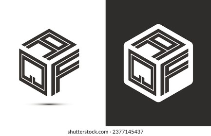 AQF letter logo design with illustrator cube logo, vector logo modern alphabet font overlap style. Premium Business logo icon. White color on black background
