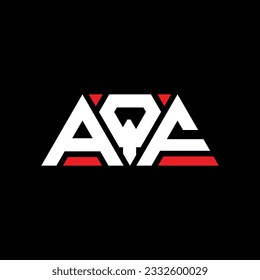 AQF triangle letter logo design with triangle shape. AQF triangle logo design monogram. AQF triangle vector logo template with red color. AQF triangular logo Simple, Elegant, and Luxurious design.