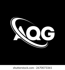 Logotipo da AQG. Projeto do logotipo da letra AQG. Logotipo inicial AQG ligado ao logotipo de monograma em círculo e maiúsculo. AQG tipografia para tecnologia, negócios e marca imobiliária.