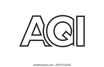 AQI logo design template with strong and modern bold text. Initial based vector logotype featuring simple and minimal typography. Trendy company identity ideal for businesses brand presence.