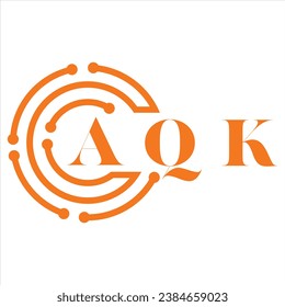 AQK letter design.AQK letter technology logo design on white background.AQK Monogram logo design for entrepreneur and business.