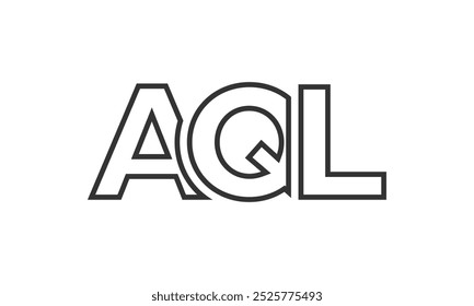 AQL Logo Design-Vorlage mit starkem und modernem Fettdruck. Ursprünglicher Vektor-Logotyp mit einfacher und minimaler Typografie. Trendy Unternehmensidentität ideal für Unternehmen Markenpräsenz.