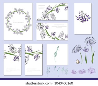 Aqllium set with visitcards and greeting templates