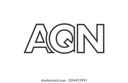AQN logo design template with strong and modern bold text. Initial based vector logotype featuring simple and minimal typography. Trendy company identity ideal for businesses brand presence.