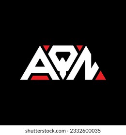 AQN triangle letter logo design with triangle shape. AQN triangle logo design monogram. AQN triangle vector logo template with red color. AQN triangular logo Simple, Elegant, and Luxurious design.