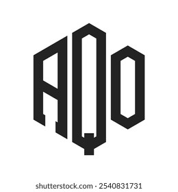 AQO Logo Design. Initial Letter AQO Monogram Logo using Hexagon shape