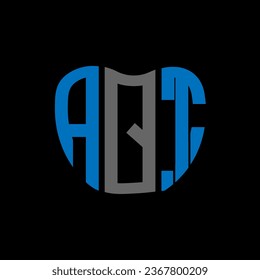 Diseño creativo del logo de la carta de AQT. Diseño único de AQT.
