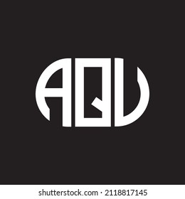 AQU letter logo design on black background. AQU 
creative initials letter logo concept.  