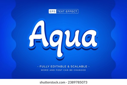 Aqua 3d editable text effect style
