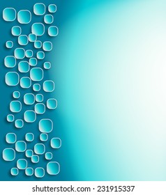 aqua abstract background with rounded squares 