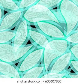 Aqua abstract tropical in a seamless pattern .