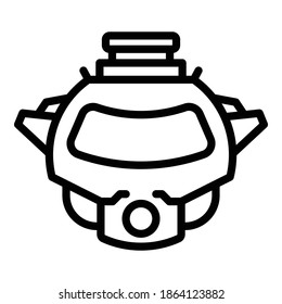 Aqua bathyscaphe icon. Outline aqua bathyscaphe vector icon for web design isolated on white background