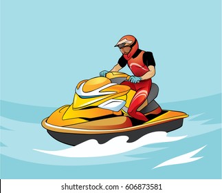 Aqua biker. Vector illustration