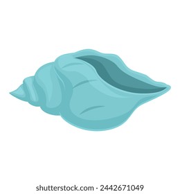 Aqua blue conch icon cartoon vector. Decorative art element. Marine shell